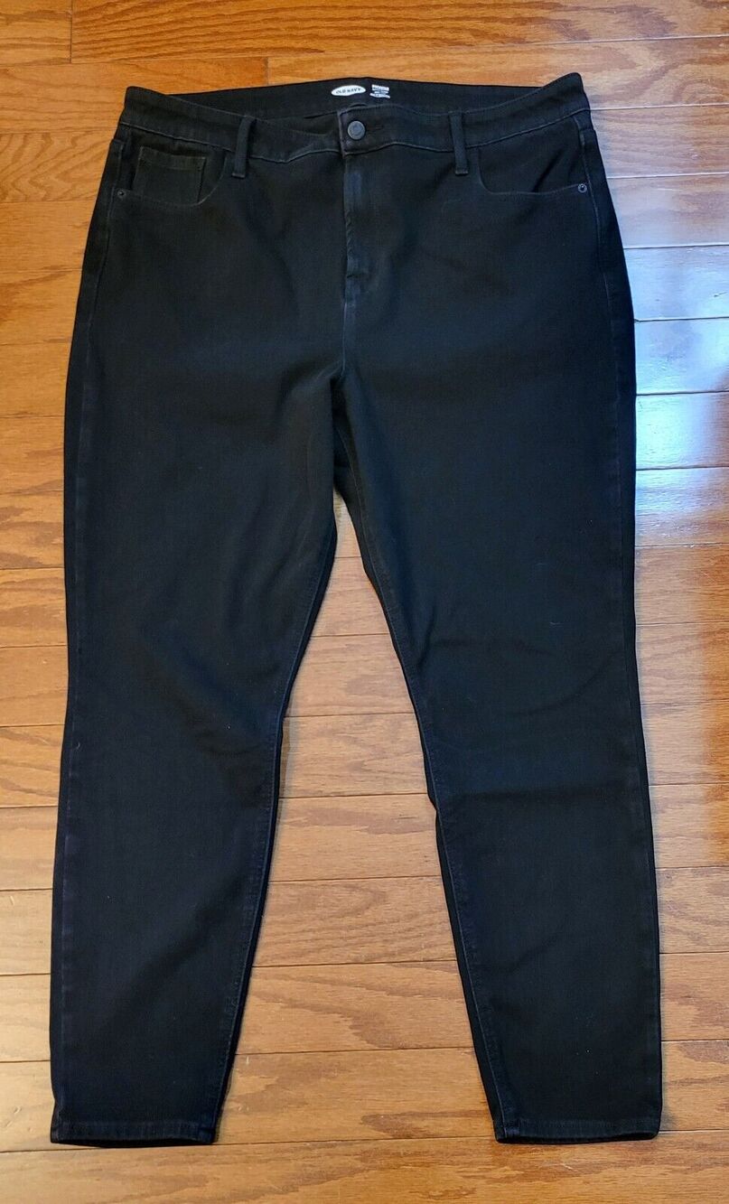 Old Navy Jeans Women Size 18 Rockstar Skinny Black Denim High Rise